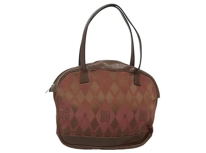 Borsa a mano GIVENCHY in tela marrone oro Auth bs24312 D'oro