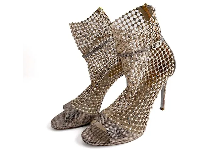 Rene Caovilla Sandali in pelle Galaxia 10.5 39 Metallici Metallico