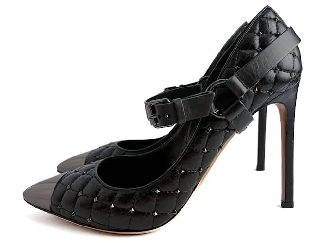 Valentino Garavani Pumps in pelle Rockstud Spike 39 1/2 Neri Nero