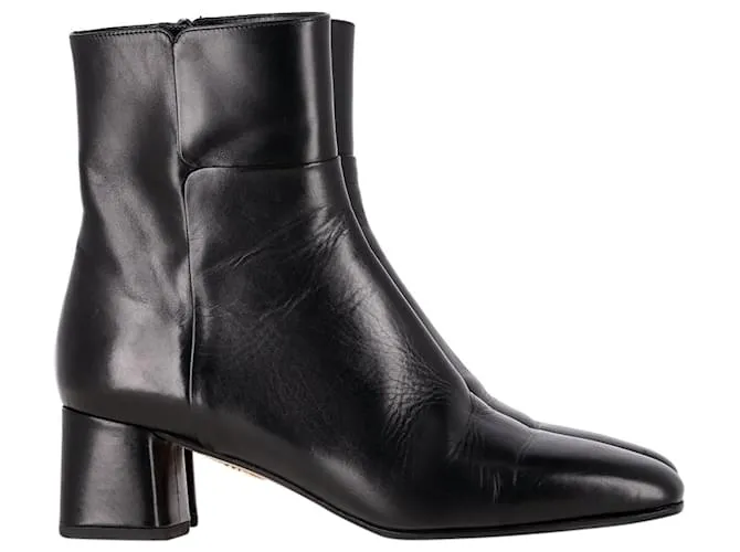 Stivaletto Aquazzura Sellier 50 in pelle nera Nero