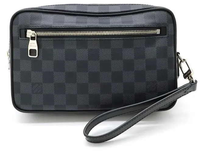 Borsa 2 in 1 Louis Vuitton Damier Graphite Pochette Kasai N41664 Nero Grigio