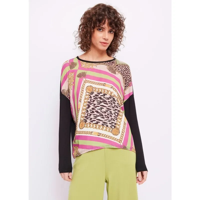 T-shirt con stampa foulard