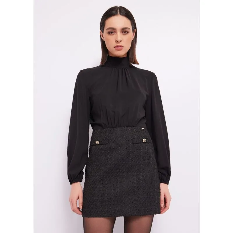 Abito in georgette e bouclé