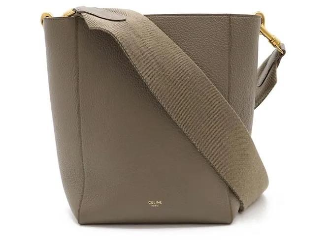 Céline Borsa a spalla piccola Sangle in pelle Celine 189303 Grigio
