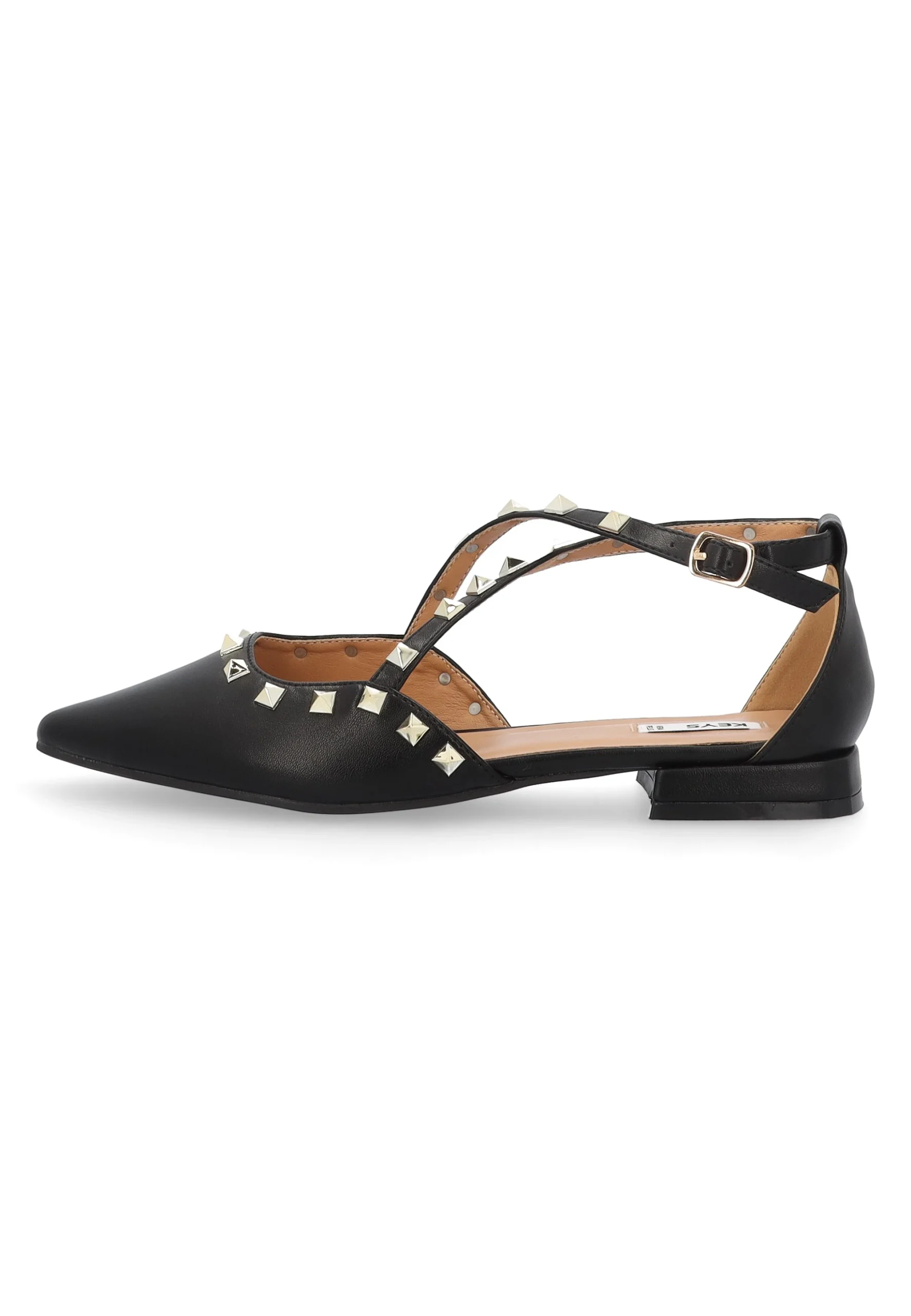 Ballerine con incrocio frontale in borchie Keys K108009746