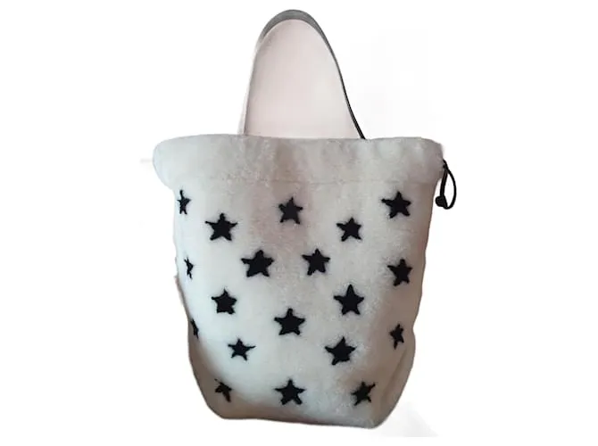 Yves Saint Laurent Borsa in pelle di pecora Bianco sporco