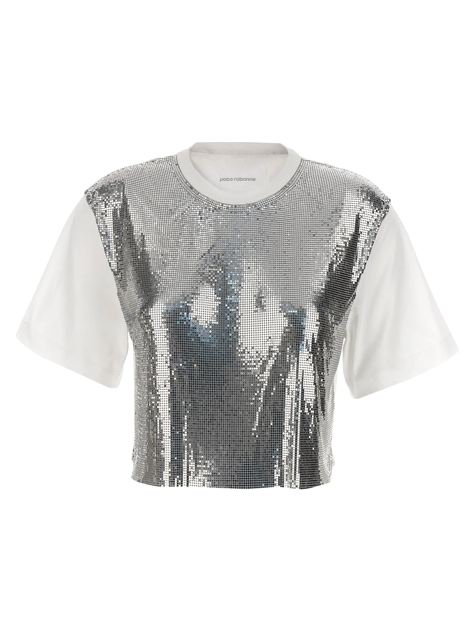 Metal Mesh T Shirt Silver