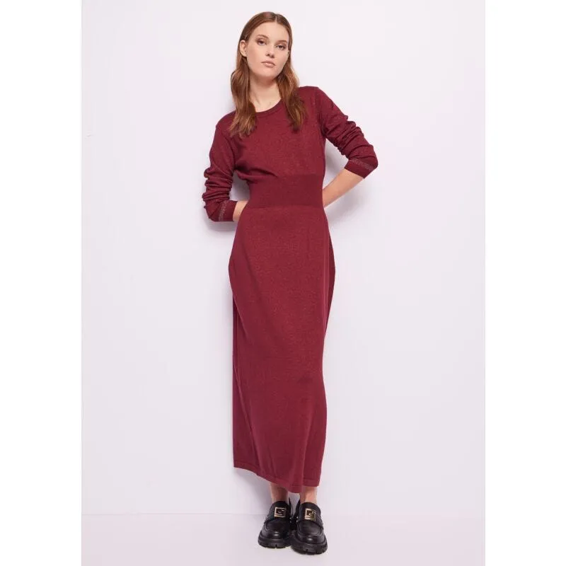 Vestito bordeaux in maglia lurex