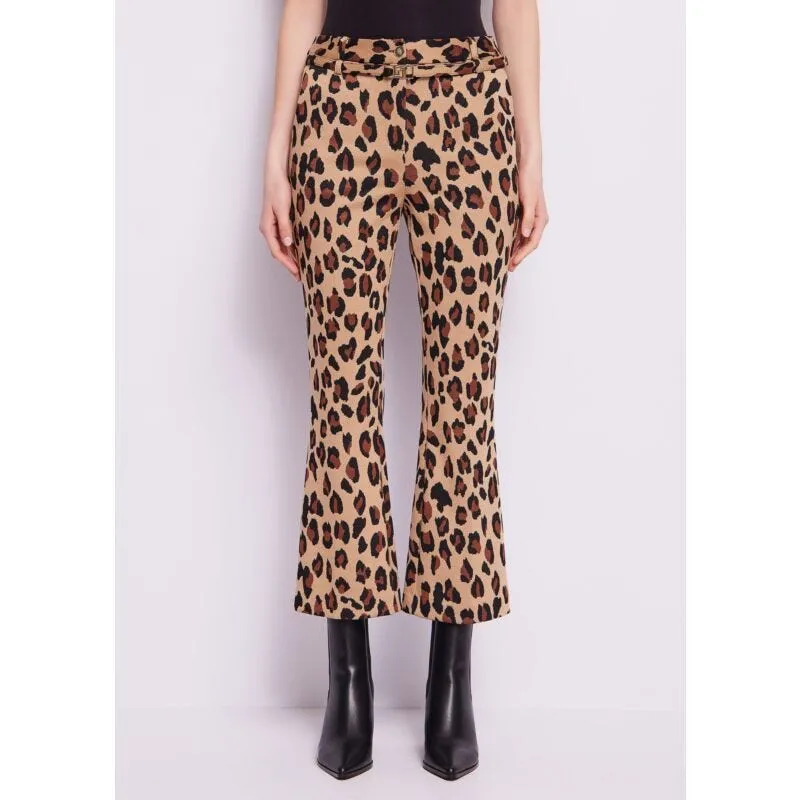 Pantaloni animalier jacquard