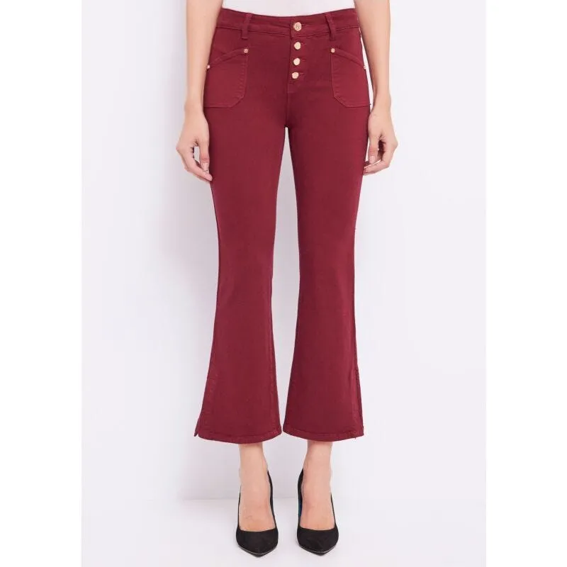 Pantaloni flare in misto cotone