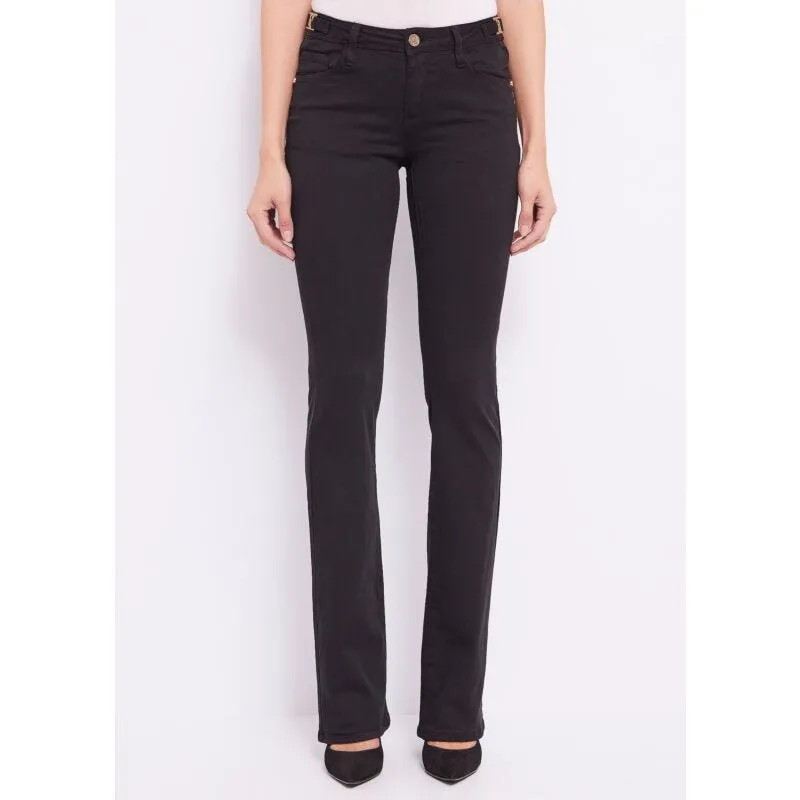 Pantaloni bootcut in misto cotone