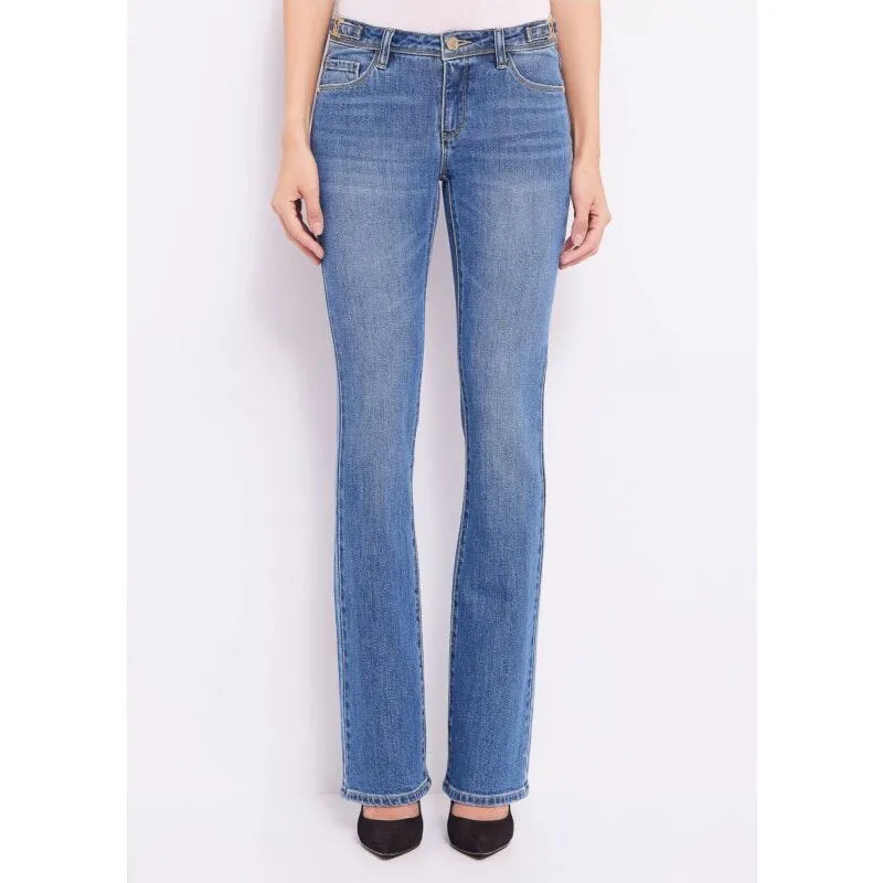 Jeans bootcut in denim di cotone