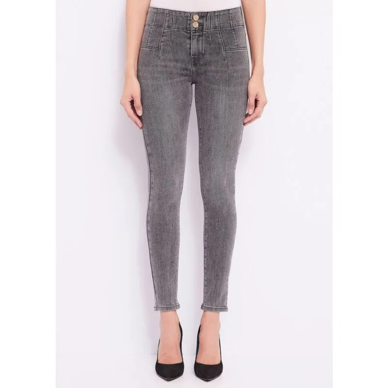 Jeggings a vita alta in cotone