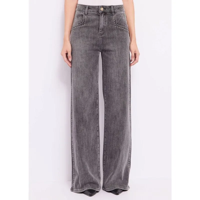 Jeans in misto cotone con strass