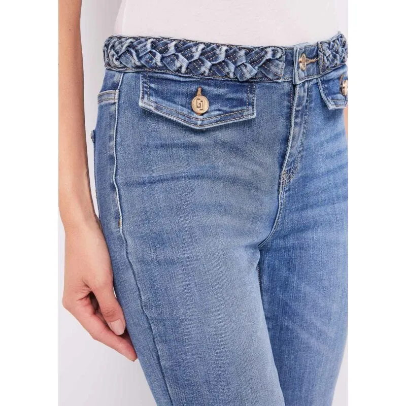 Jeans super flare in misto cotone