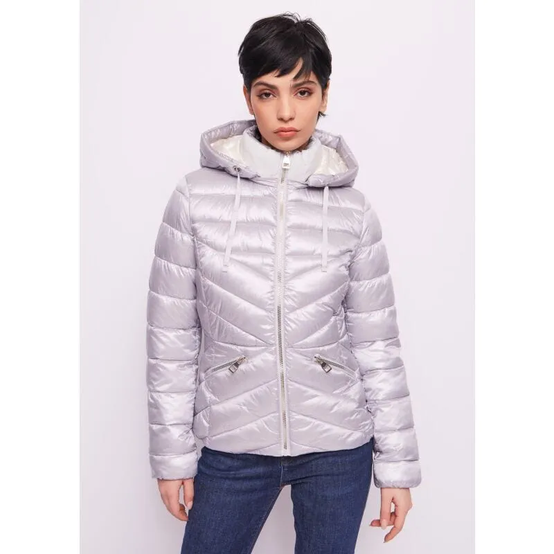 Piumino corto in nylon lucido