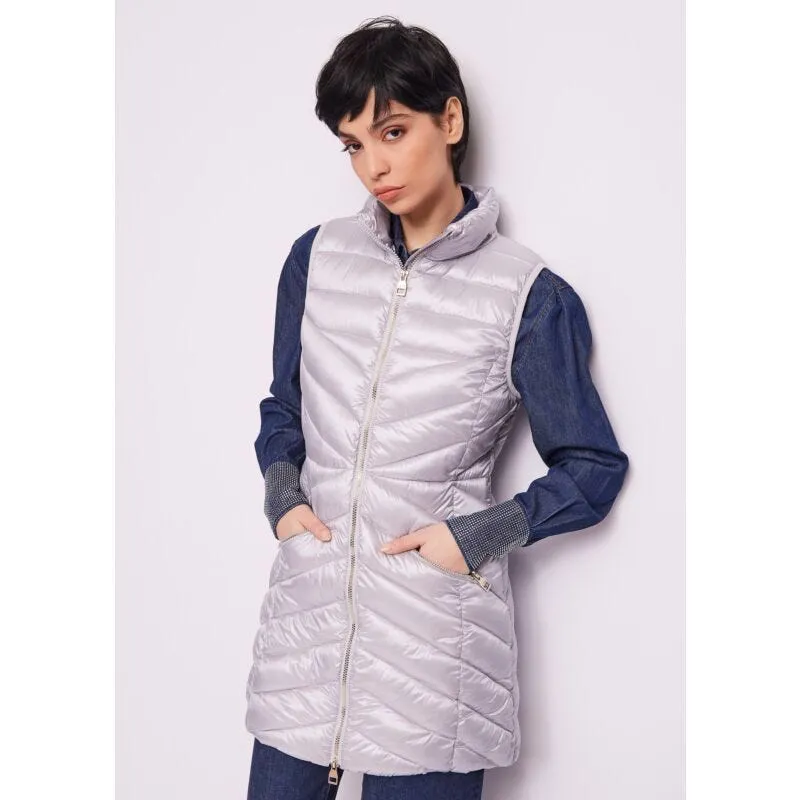 Gilet lungo imbottito in nylon