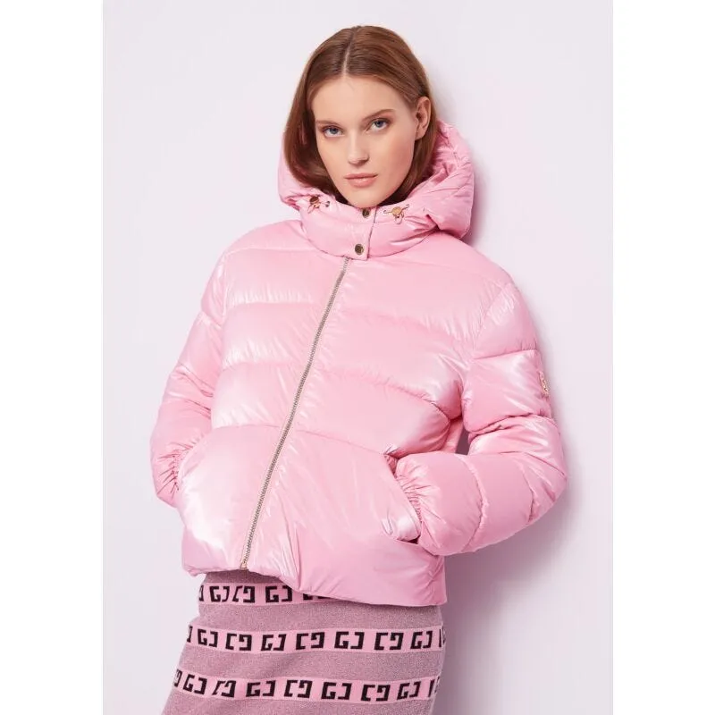 Piumino rosa in nylon