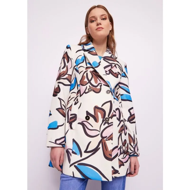 Peacoat con stampa floreale