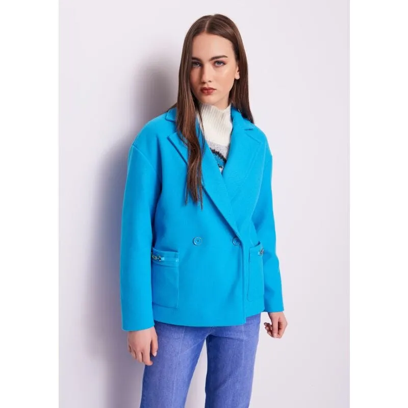 Cappotto corto blu
