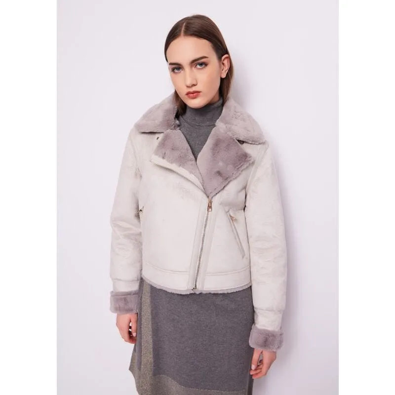 Giacca in similpelle scomosciata