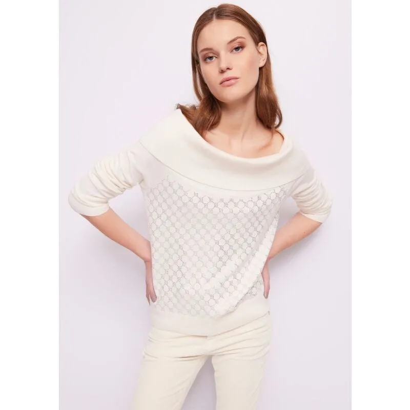 Maglia bianca con logo e strass