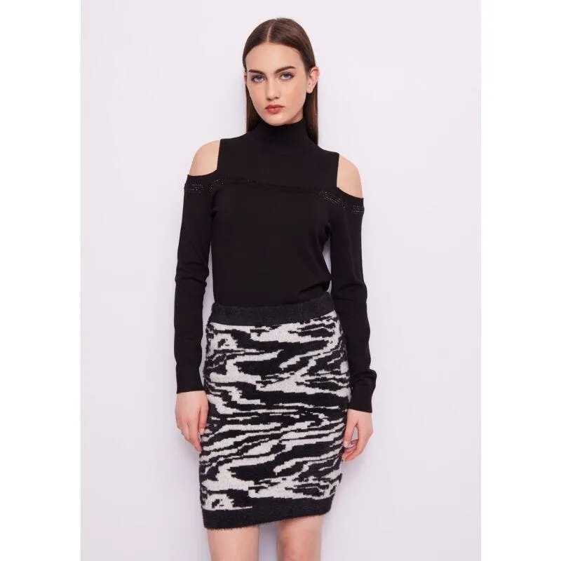 Maglia nera con strass