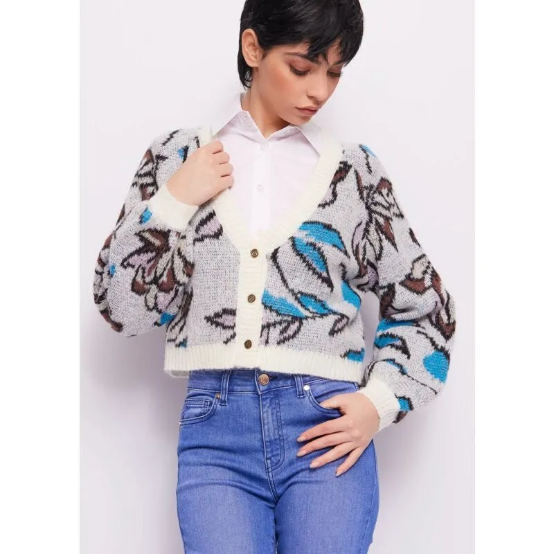 Cardigan in misto lana jacquard