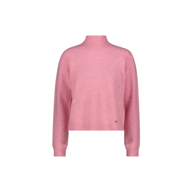 Maglia dolcevita a costine rosa