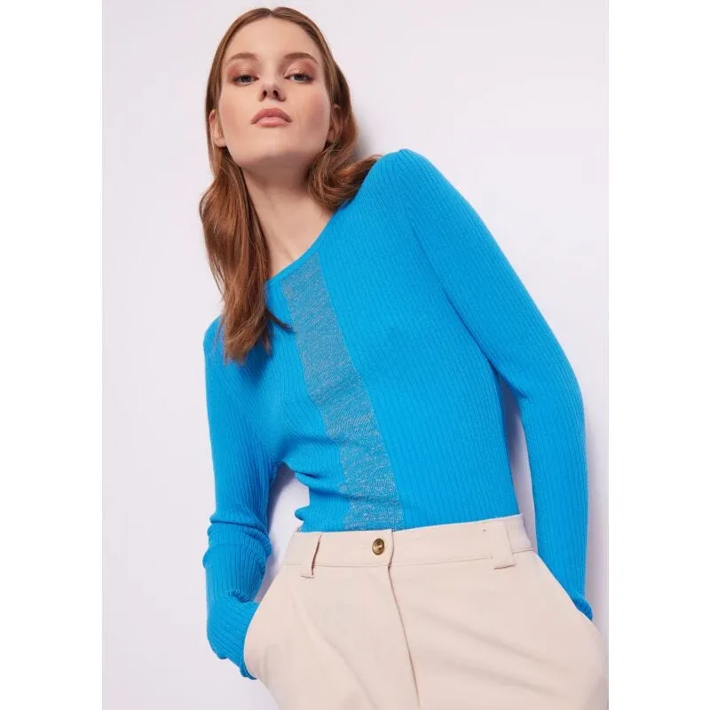 Maglia a costine blu