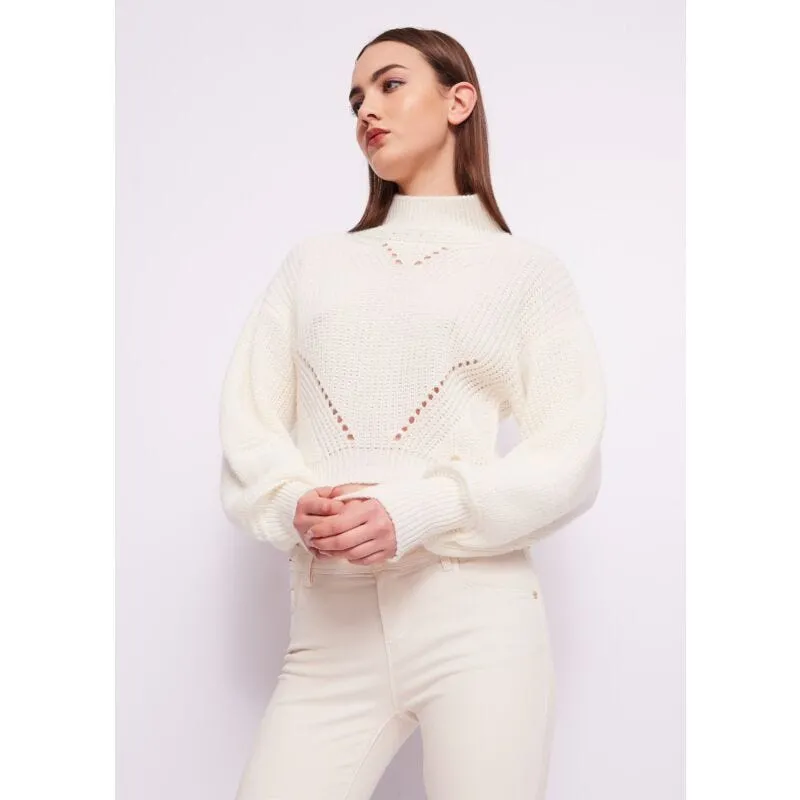 Maglia bianca in lana e alpaca