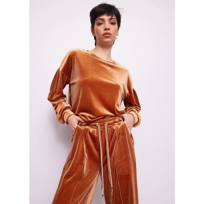 Felpa marrone in ciniglia