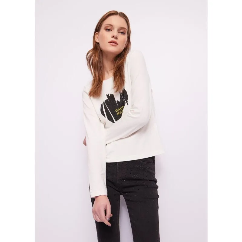 T-shirt in cotone con cuore e logo