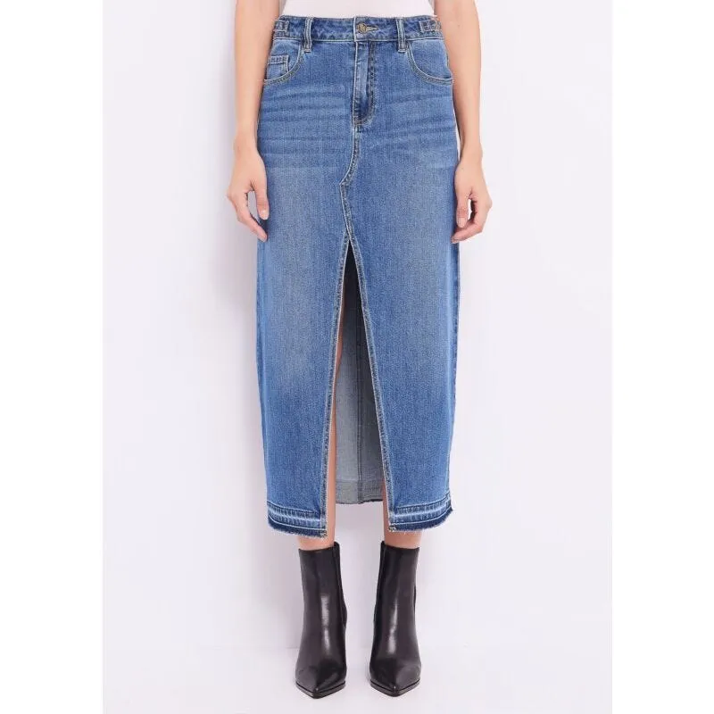 Gonna in denim di misto cotone