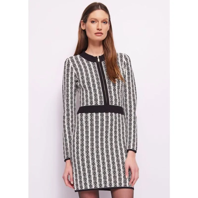 Vestito in maglia jacquard con zip