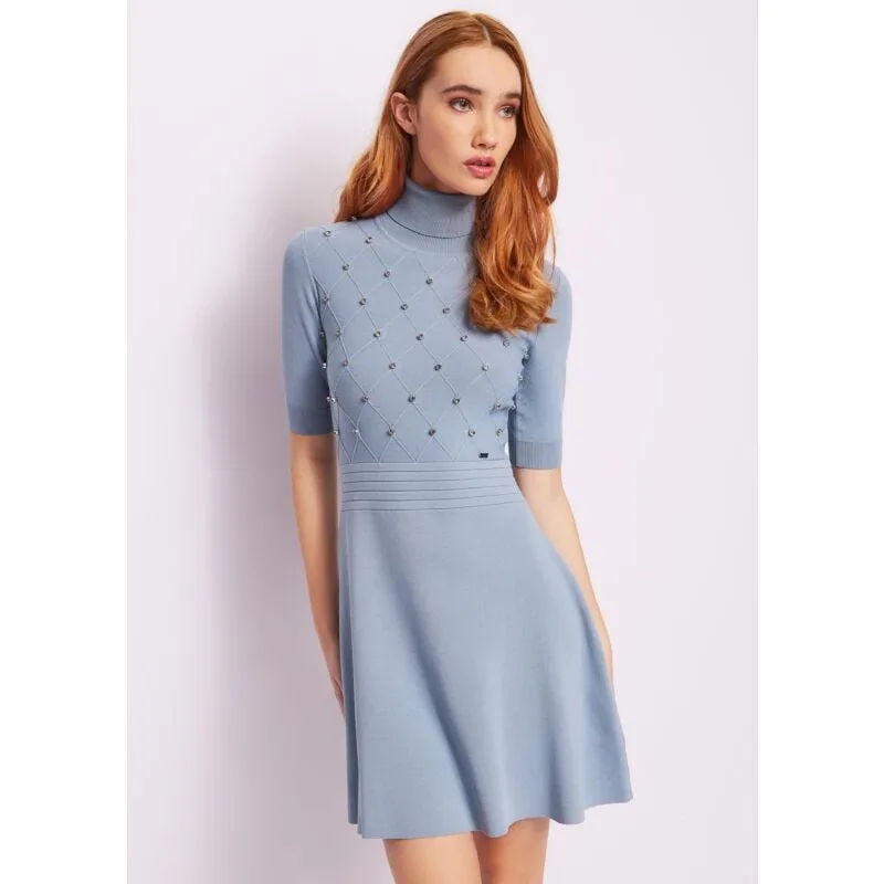 Mini abito azzurro in maglia