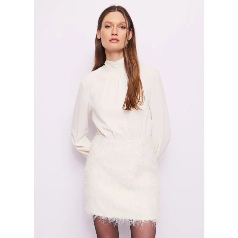 Mini abito bianco in georgette