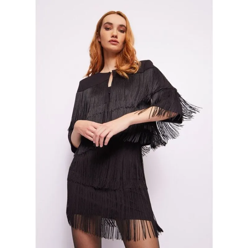 Giacca nera con frange