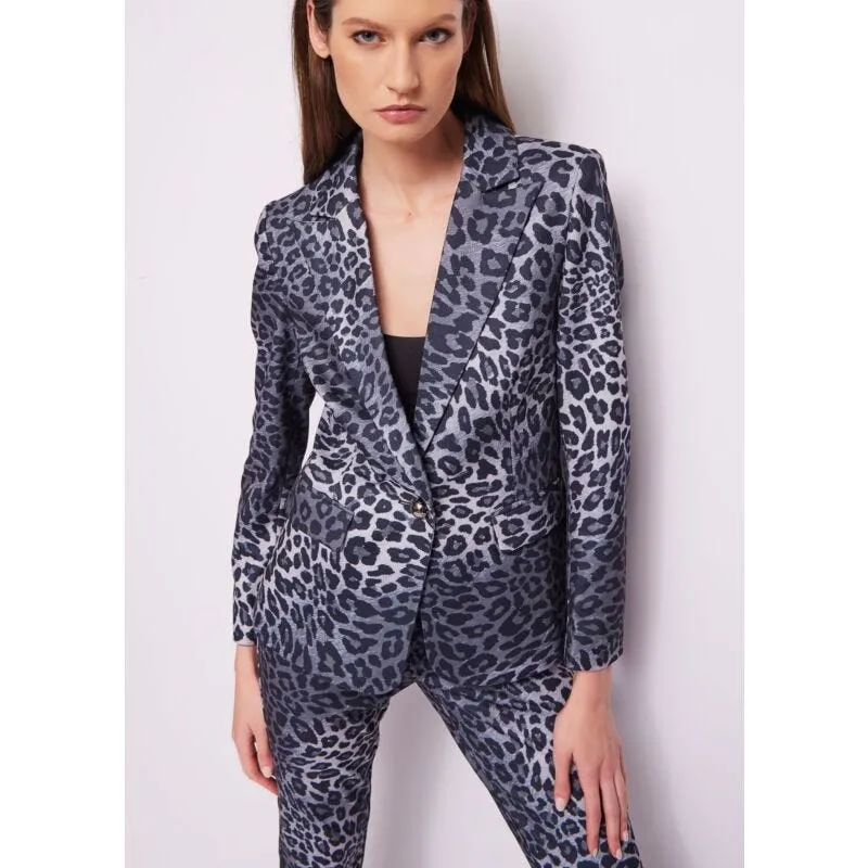 Blazer con stampa animalier