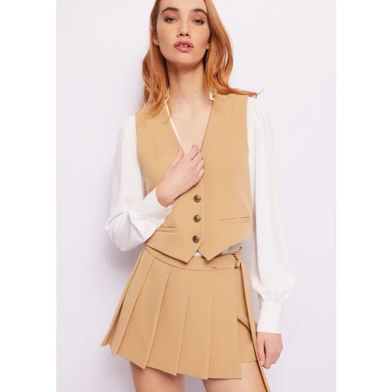 Gilet marrone elasticizzato