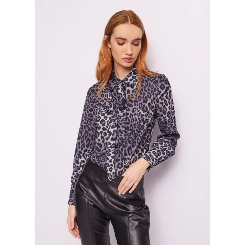 Camicia animalier in georgette