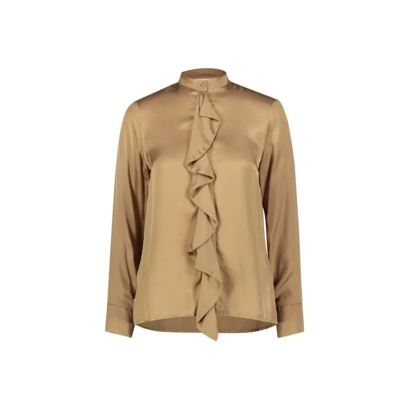 Camicia beige in raso