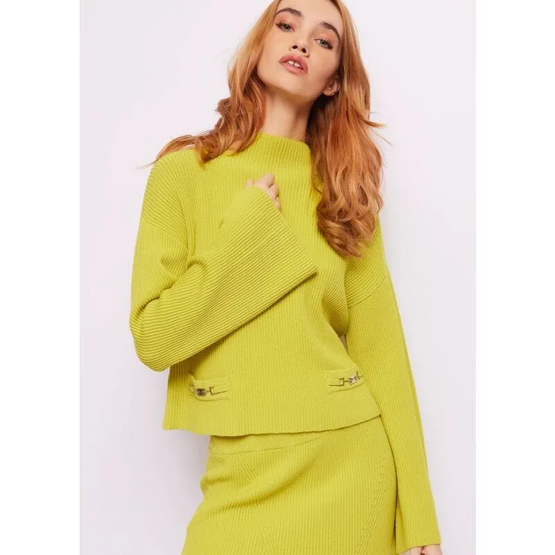 Maglia verde con collo alto