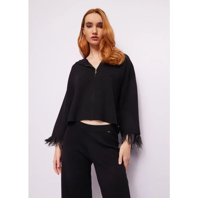 Maglia in misto lana con zip