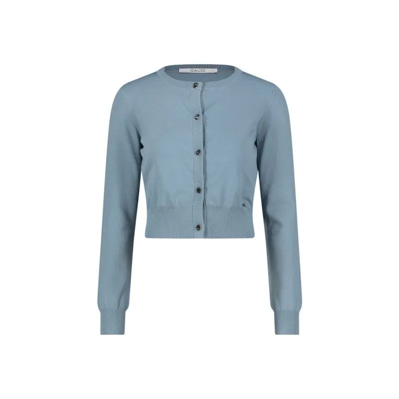 Cardigan verde in maglia