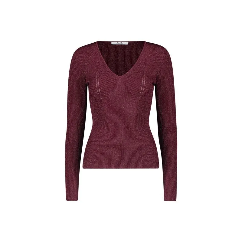 Maglia bordeaux a costine