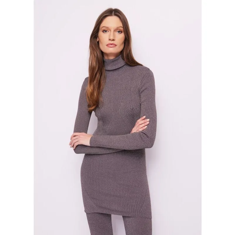 Maglia dolcevita lunga a costine