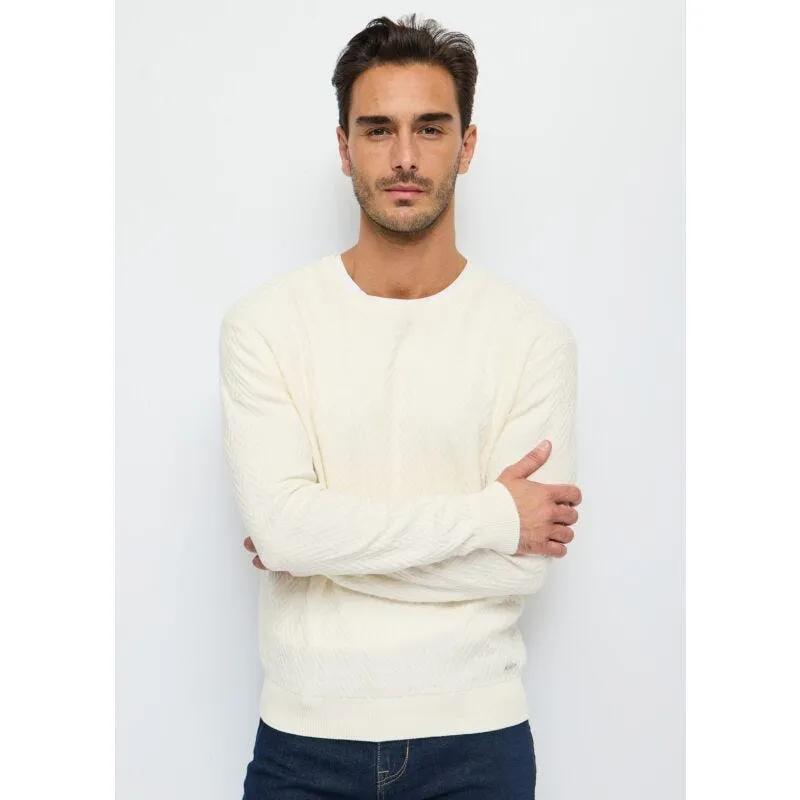 Maglia bianca in cotone e cahsmere