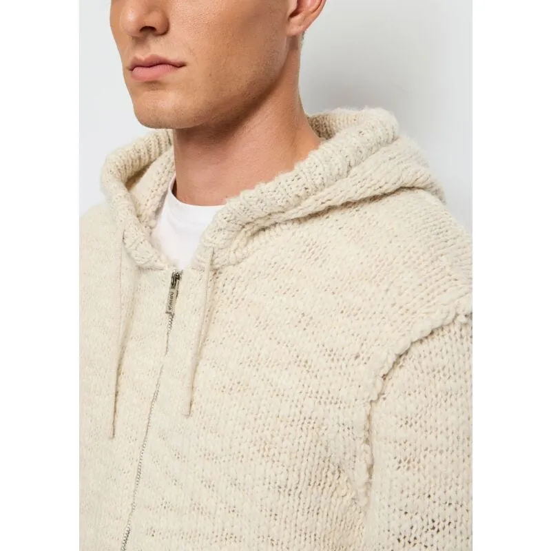 Maglia bianca con cappuccio e zip