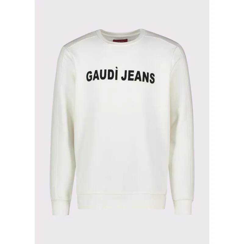 Felpa bianca in cotone con logo